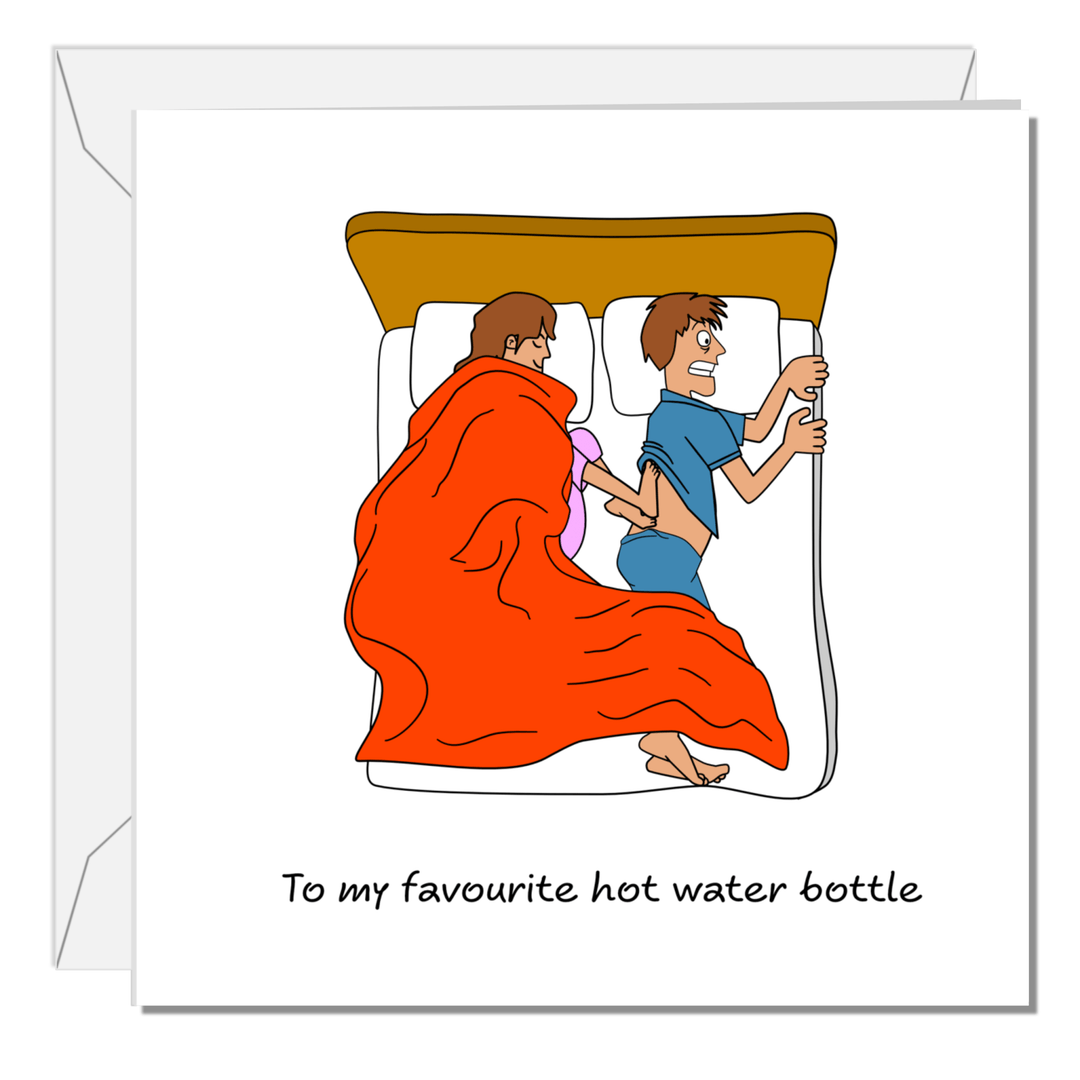 Funny Birthday Card Anniversary Valentines Day for Boyfriend Husband Cold Feet in Bed Cheeky Cute - Hauslife