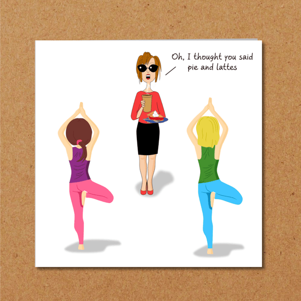 Funny Birthday Card - Pilates Yoga Mindfulness - Mum Mom Girlfriend or Girl Friend - Any occasion card. Funny, humorous and amusing - Hauslife