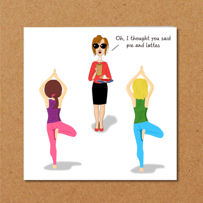 Funny Birthday Card - Pilates Yoga Mindfulness - Mum Mom Girlfriend or Girl Friend - Any occasion card. Funny, humorous and amusing - Hauslife