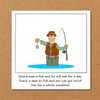 Funny Fishing Father's Day Card - Fisherman Catching Fish - funny humorous amusing cartoon - for best dad - humour - Hauslife