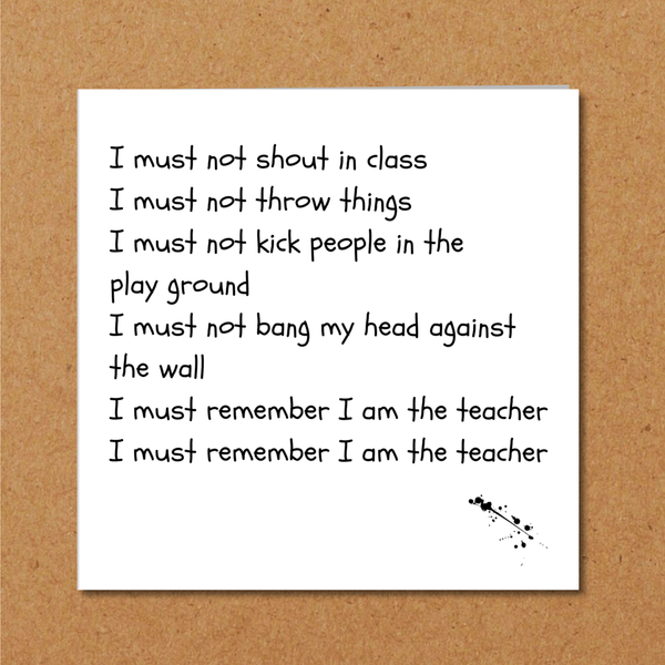 Funny Teacher Card - Hauslife