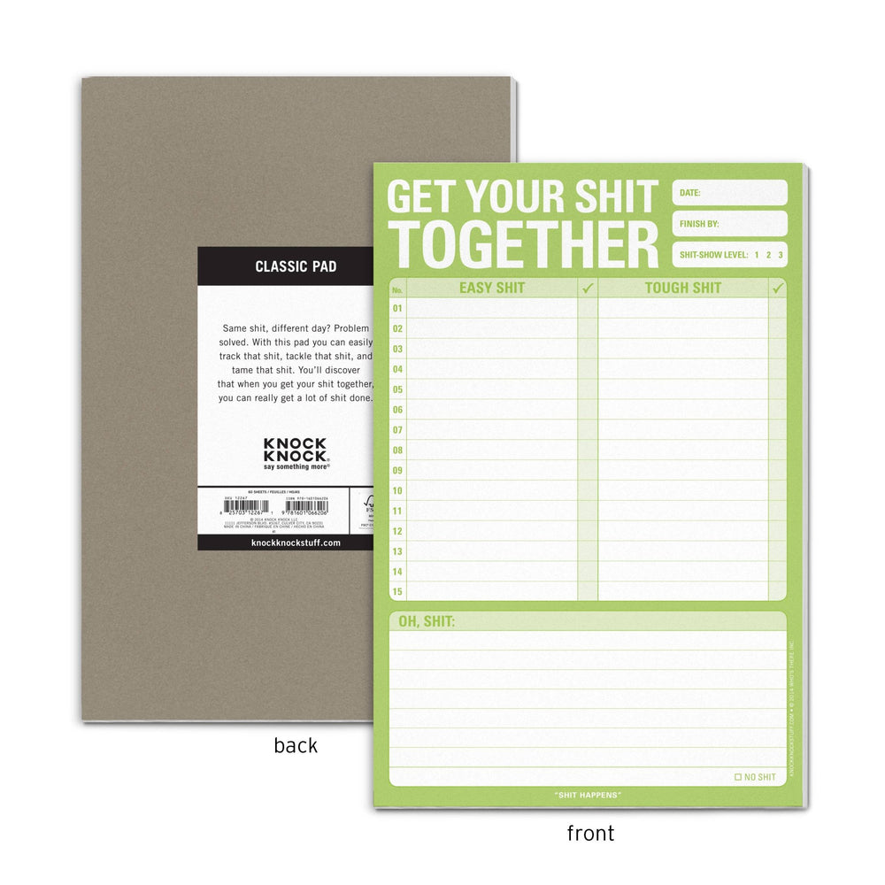 Get Your Shit Together Pad - Hauslife