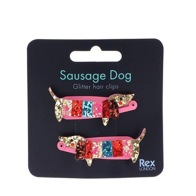 Glitter Hair Clips (Set of 2) - Sausage Dog - Hauslife