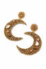 Gold Beaded Moon Earrings - Hauslife