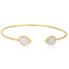 Gold Cuff Bracelet With White Druzy Briolettes - Hauslife