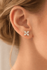 Gold CZ Flower Stud Earrings - Hauslife
