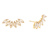 Gold CZ Leaf Ear Climber Earrings - Hauslife
