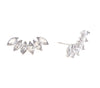 Gold CZ Leaf Ear Climber Earrings - Hauslife
