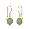 Gold Drop Earrings with Blue Chalcedony Briolette - Hauslife