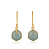 Gold Drop Earrings with Blue Chalcedony Briolette - Hauslife