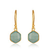 Gold Drop Earrings with Blue Chalcedony Briolette - Hauslife