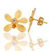 Gold Flower Earrings With Cubic Zirconia - Hauslife