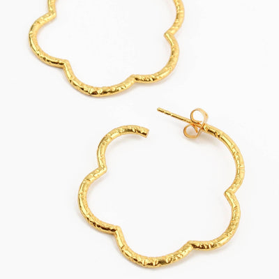 Gold Flower Hoop Earrings - Hauslife