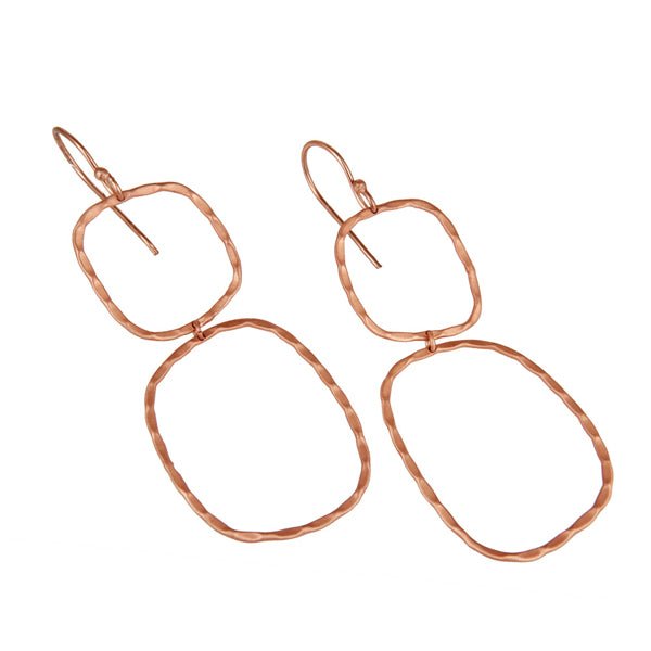 Gold Hammered Double Earrings - Hauslife