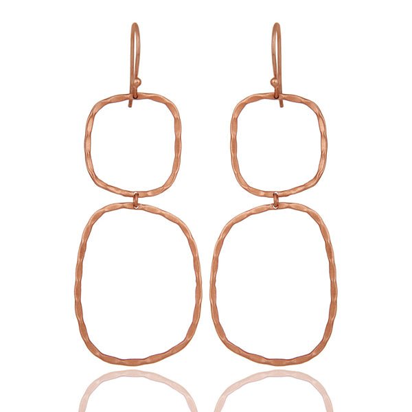 Gold Hammered Double Earrings - Hauslife