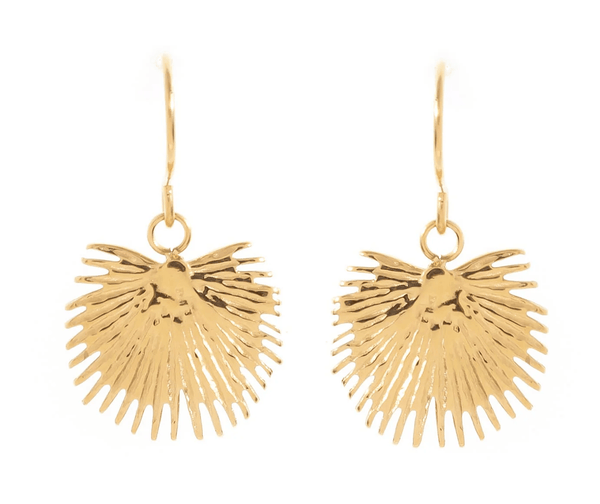 Gold Palm Leaf Drop Earrings - Hauslife