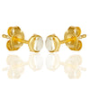 Gold Plated Earring with Round Lemon Topaz Earrings - Hauslife