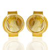 Gold Plated Earring with Round Lemon Topaz Earrings - Hauslife