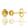 Gold Plated Earring with Round Lemon Topaz Earrings - Hauslife