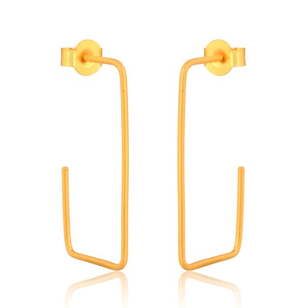Gold Rectangular Hoop Earrings - Hauslife