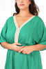 Gold Rope Trim V-Neck Midi Dress - Hauslife