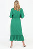Gold Rope Trim V-Neck Midi Dress - Hauslife