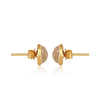 Gold Round Cut Crystal Quartz Earring - Hauslife