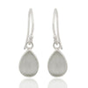 Gold/Silver Drop Earrings with Moonstone Bezel - Hauslife