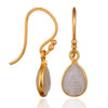 Gold/Silver Drop Earrings with Moonstone Bezel - Hauslife