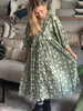 Green Handblock Maxi Dress - Hauslife