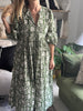 Green Handblock Maxi Dress - Hauslife