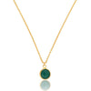 Green Onyx Bezel Set 18K Gold Chain Pendant - Hauslife