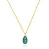 Green Onyx Bezel Set Drop Pendant With Gold Chain Necklace - Hauslife