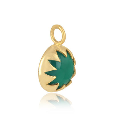Green Onyx Cabushion Round Necklace - Hauslife