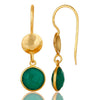 Green Onyx & Hammered Gold Earrings - Hauslife