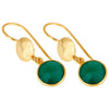 Green Onyx & Hammered Gold Earrings - Hauslife