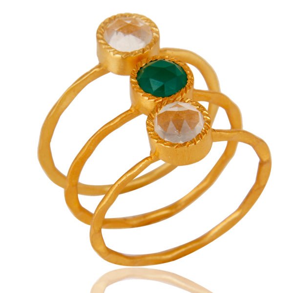 Green Onyx Stacking Rings - Hauslife