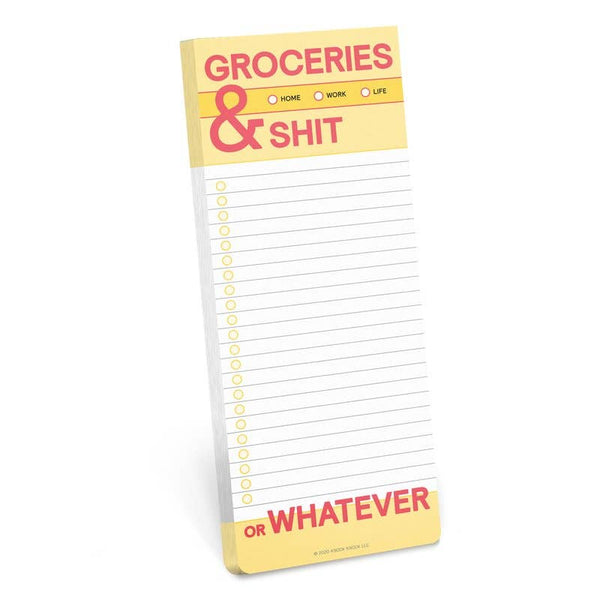 Groceries and Shit Make - a - List Notepad - Hauslife