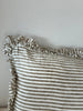 Hallie Bolster Linen Cushion Cover – Olive Stripe - Hauslife