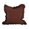 Hallie Ruffled Linen Cushion – Dark Brown - Hauslife