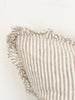 Hallie Ruffled Linen Cushion – Natural Beige Stripe - Hauslife