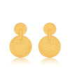 Hammered Double Disc Gold Earrings - Hauslife