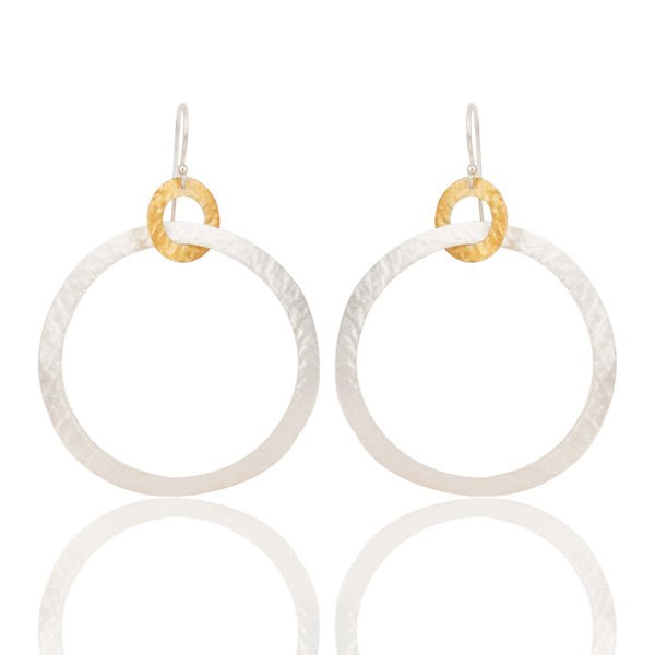 Hammered Gold and Silver Loop Earrings - Hauslife