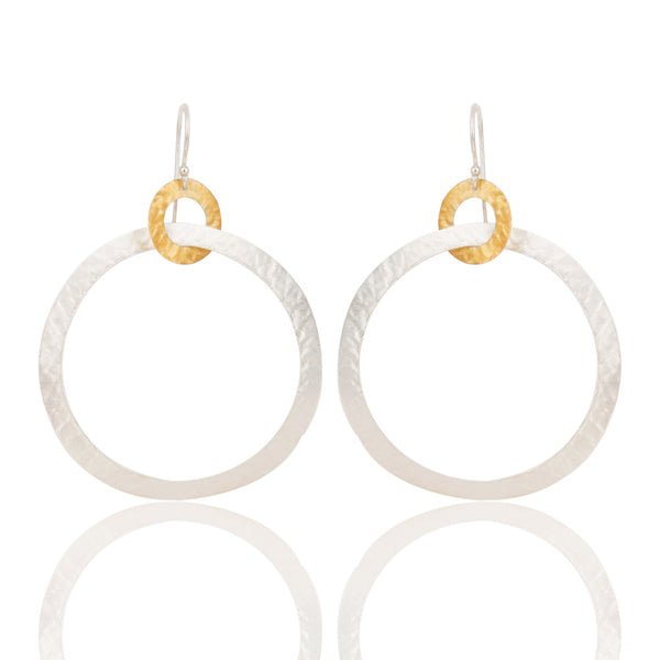 Hammered Gold and Silver Loop Earrings - Hauslife