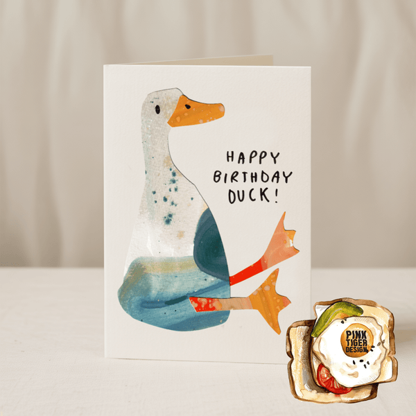 Happy Birthday Duck 5x7/A6 card Collab X PTD - Hauslife