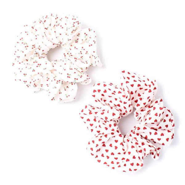 Heart and Cherry print scrunchies. - Hauslife