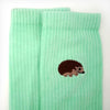 Hedgehog Socks | Ribbed Bamboo Socks | Green Socks - Hauslife