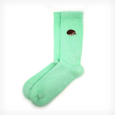 Hedgehog Socks | Ribbed Bamboo Socks | Green Socks - Hauslife