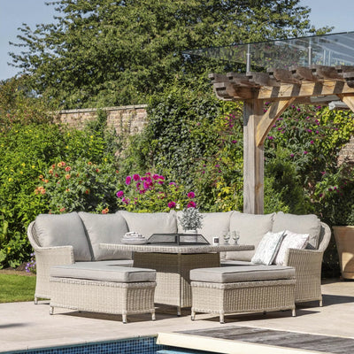 Holburne Corner Square Dining Set with Fire Pit - Hauslife