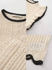 Hollow Knit Tank Top with Ruffle Sleeves - Hauslife